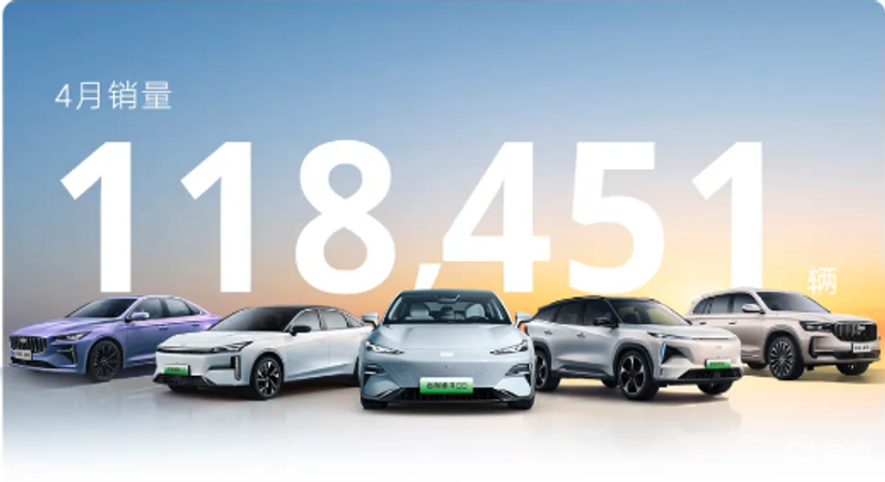 吉利汽车公布4月销量为153267辆 同比增长约39%插图1